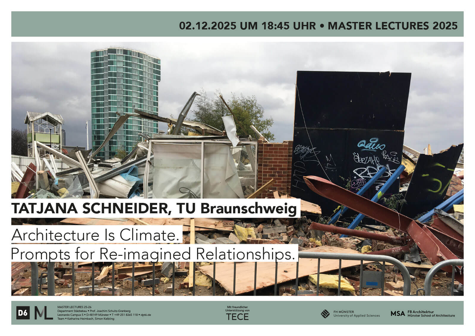master lectures Tatjana Schneider: Architecture is Climate